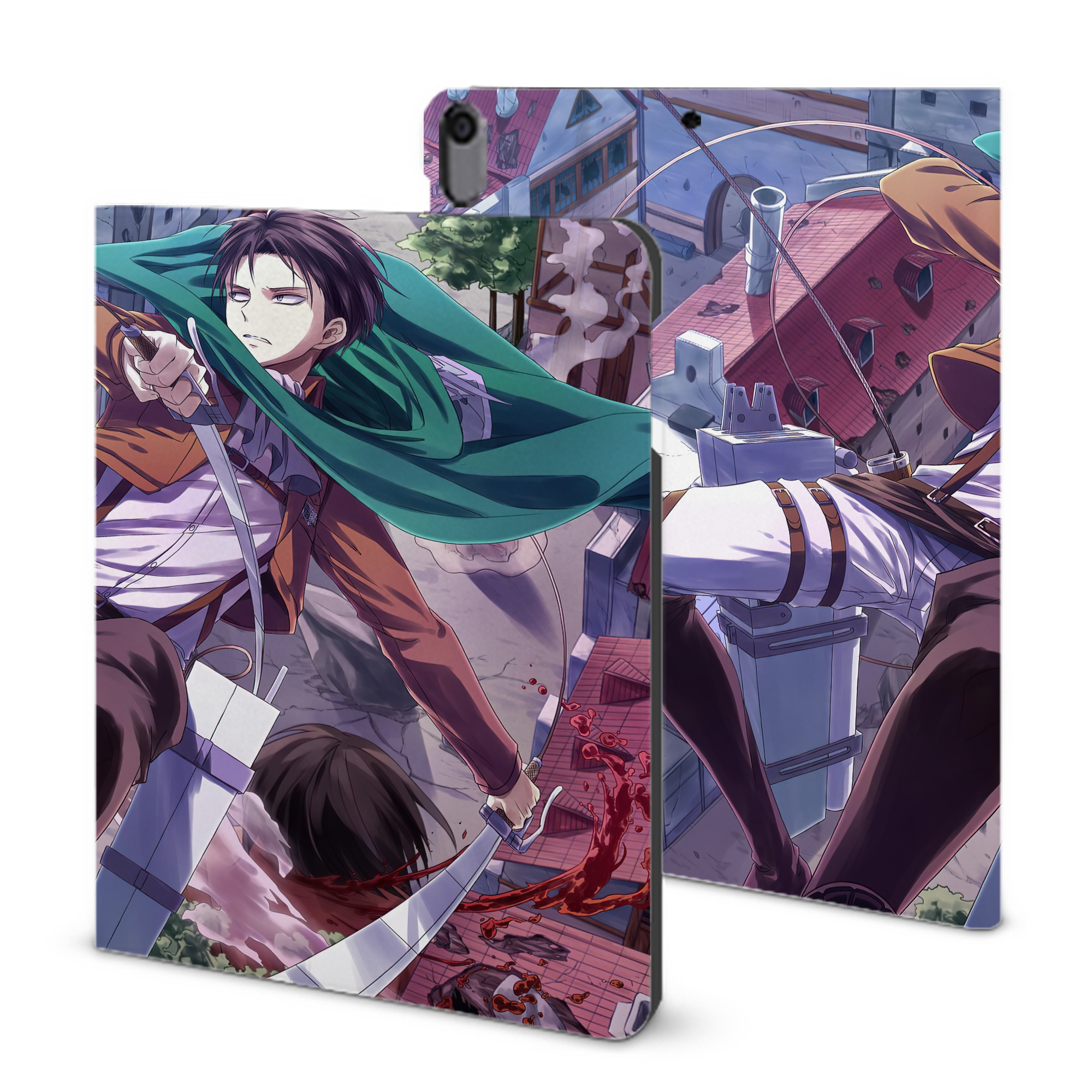 （画像用） 進撃の巨人 Attack on Titan IPad ケース ブック型 PUレザー TPU 耐衝撃 軽量 薄型 ペン収納なし 全面保護 IPad 各モデル対応